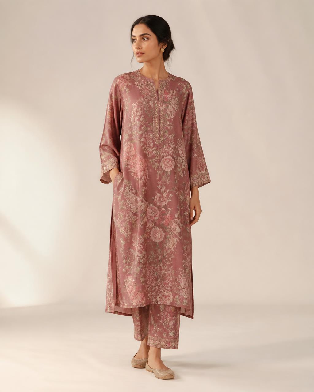 Rosewood Printed Kurta Set — Kurtas & Kurtis by Nyroka